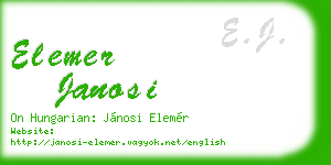 elemer janosi business card