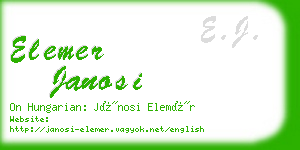 elemer janosi business card